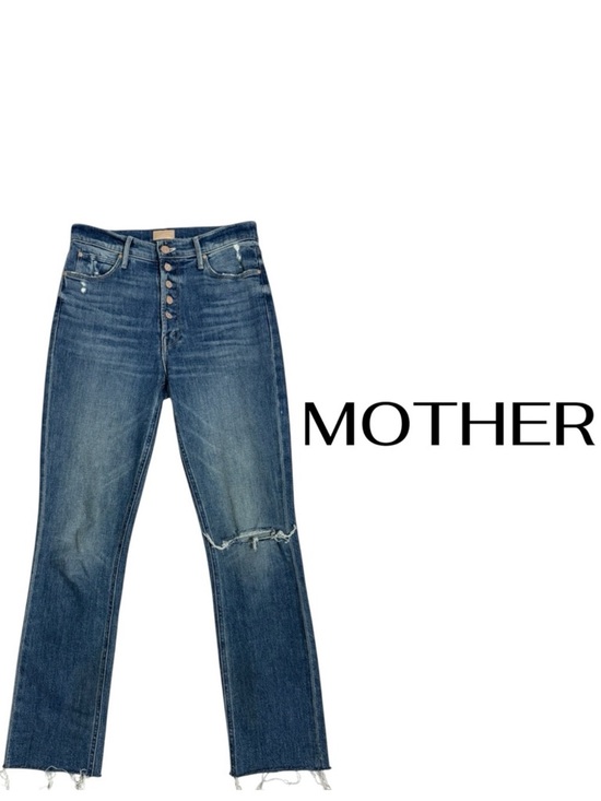 MOTHER Denim - MOTHER The Pixie Dazzler Ankle Fray Straight Leg Jeans in Love Pop Size 26 CBK